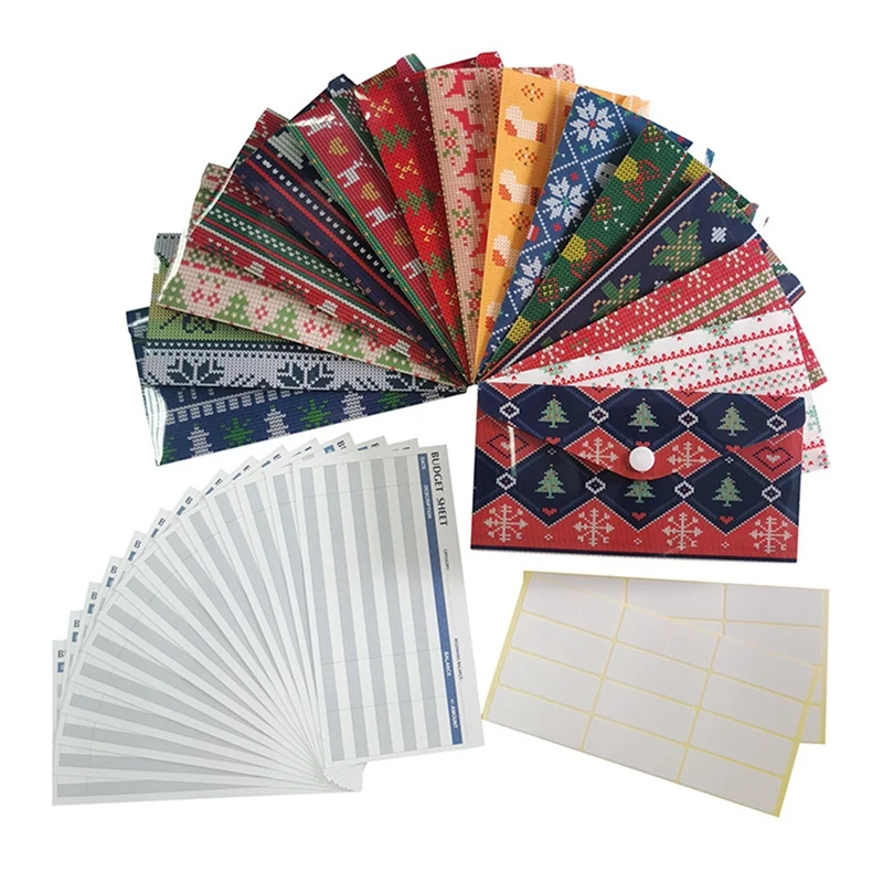 15Budget Envelopes Christmas Day Laminated Cash Envelope System PVC For Cash Savings Plus 15 Budget Sheets,24 Label Stickers
15Budget Envelopes Christmas Day Laminated Cash Envelope System PVC For Cash Savings Plus 15 Budget Sheets,24 Label Stickers