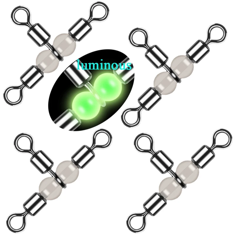 20pcs Luminous Fishing swivels 3 Way Rolling Swivel Cross-Line Barrel Swivel Fishhook Lure Line Fishing Connector
20pcs Luminous Fishing swivels 3 Way Rolling Swivel Cross-Line Barrel Swivel Fishhook Lure Line Fishing Connector