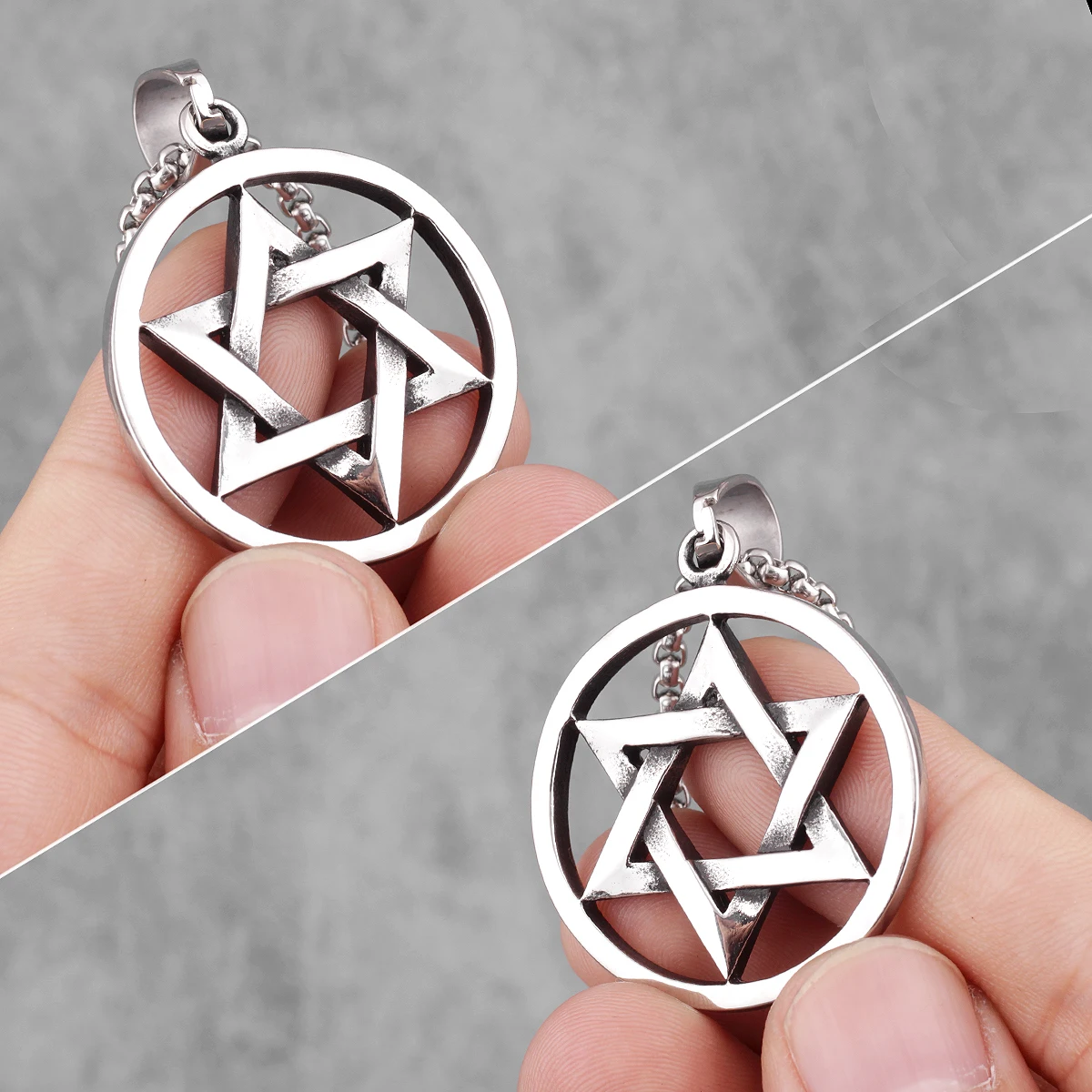Hexagram Star Islam мужские ожерелья подвески из нержавеющей стали простые цепочки для