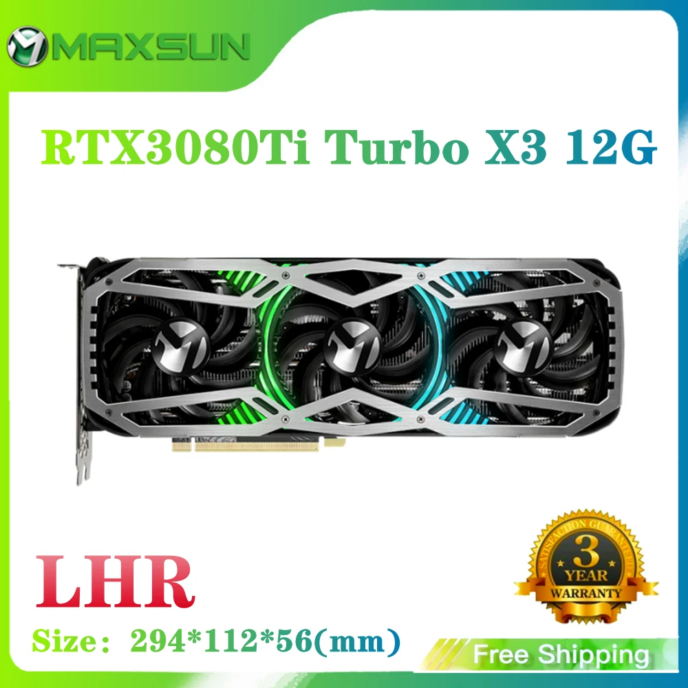Видеокарта MAXSUN RTX 3080Ti Turbo X3 12 Гб GDDR6X 8pin * 2 384Bit игровая видеокарта для настольных компьютеров полная новая
Видеокарта MAXSUN RTX 3080Ti Turbo X3 12 Гб GDDR6X 8pin * 2 384Bit игровая видеокарта для настольных компьютеров полная новая