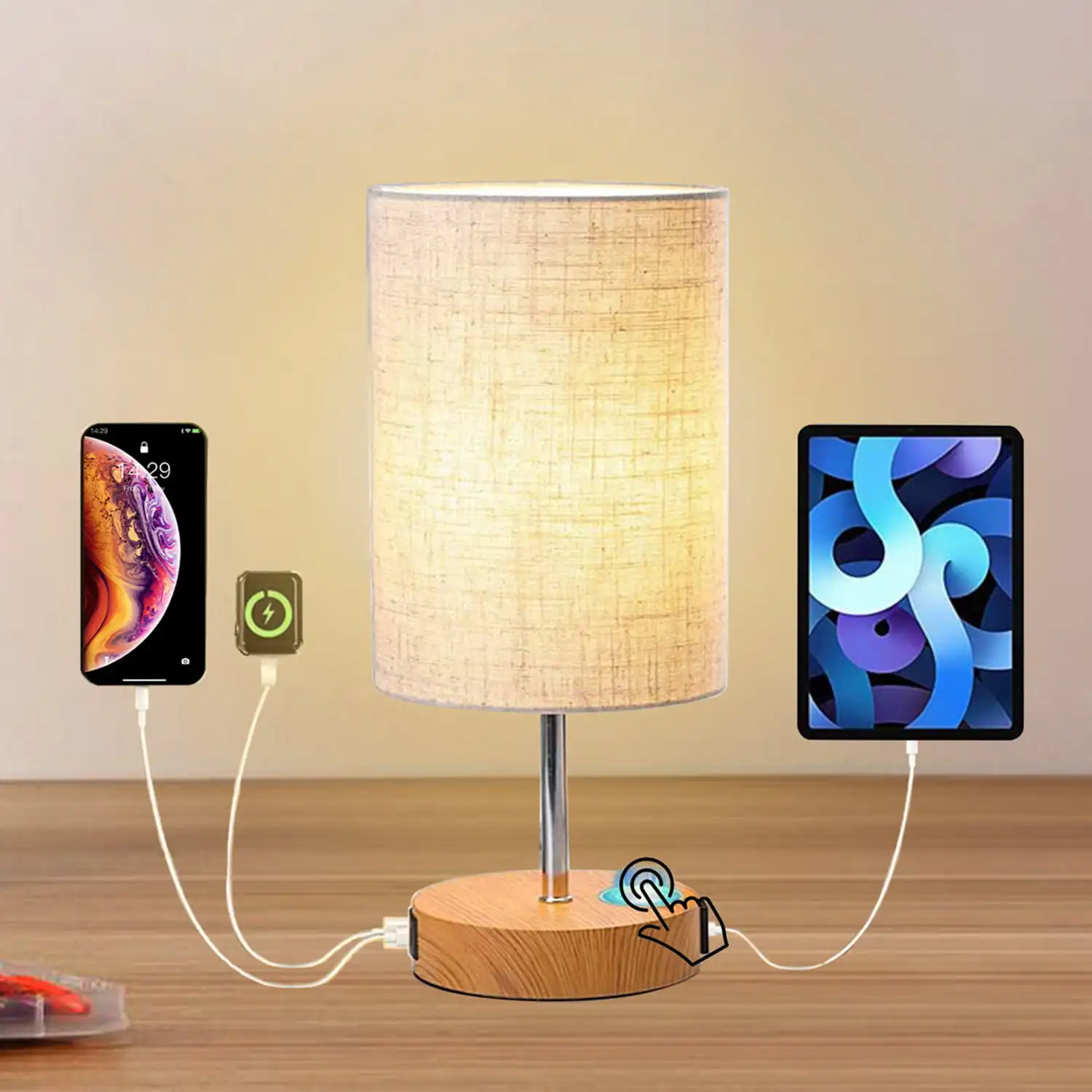 Table Lamp for Bedroom Bedside Lamp Touch Control with USB A+C Charging Ports Nightstand Lamp for Desk Reading Lamp for Kids Roo
Table Lamp for Bedroom Bedside Lamp Touch Control with USB A+C Charging Ports Nightstand Lamp for Desk Reading Lamp for Kids Roo