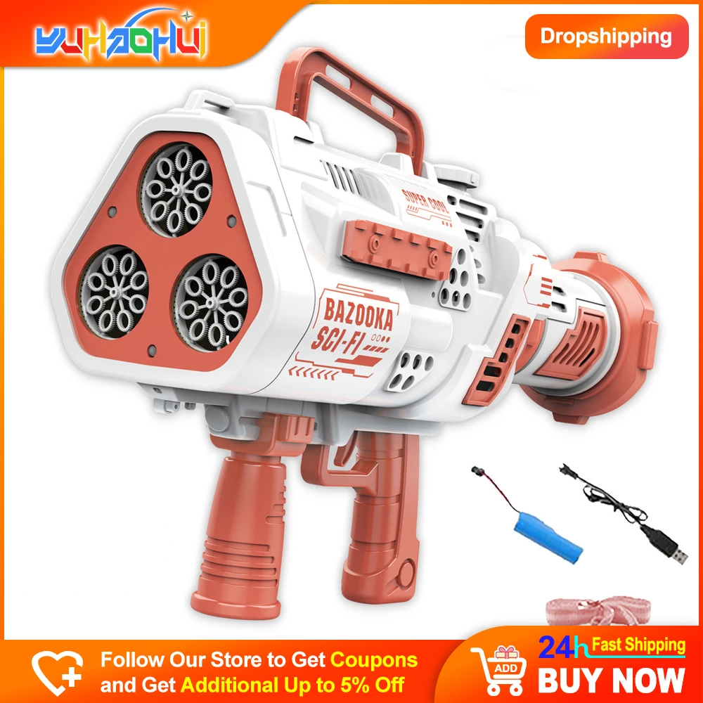 Bubble Gun Rocket 24 Hole Soap Bubble Machine Gun Shaped Automatic Blower Charging with Light Toys Childrens Day Gift Bubble Gun
Bubble Gun Rocket 24 Hole Soap Bubble Machine Gun Shaped Automatic Blower Charging with Light Toys Childrens Day Gift Bubble Gun