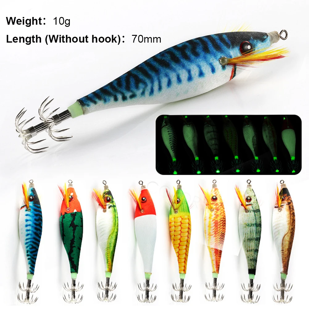 NEW 70mm 10g Squid Jigs Slow Jumping Jig Luminous Lifelike Squid Hook Octopus Bait Fishing Tackle For Sea Fishing Lures
NEW 70mm 10g Squid Jigs Slow Jumping Jig Luminous Lifelike Squid Hook Octopus Bait Fishing Tackle For Sea Fishing Lures
