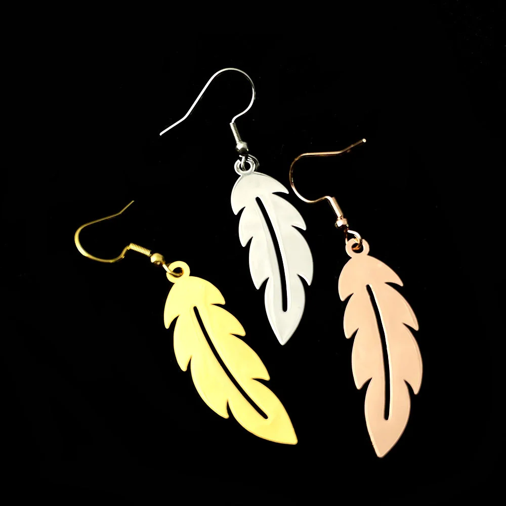 Personalized Feather Silver Color Big Earrings For Women Stainless Steel Original Design Gold Dangle Earring pendientes Jewelry
Personalized Feather Silver Color Big Earrings For Women Stainless Steel Original Design Gold Dangle Earring pendientes Jewelry