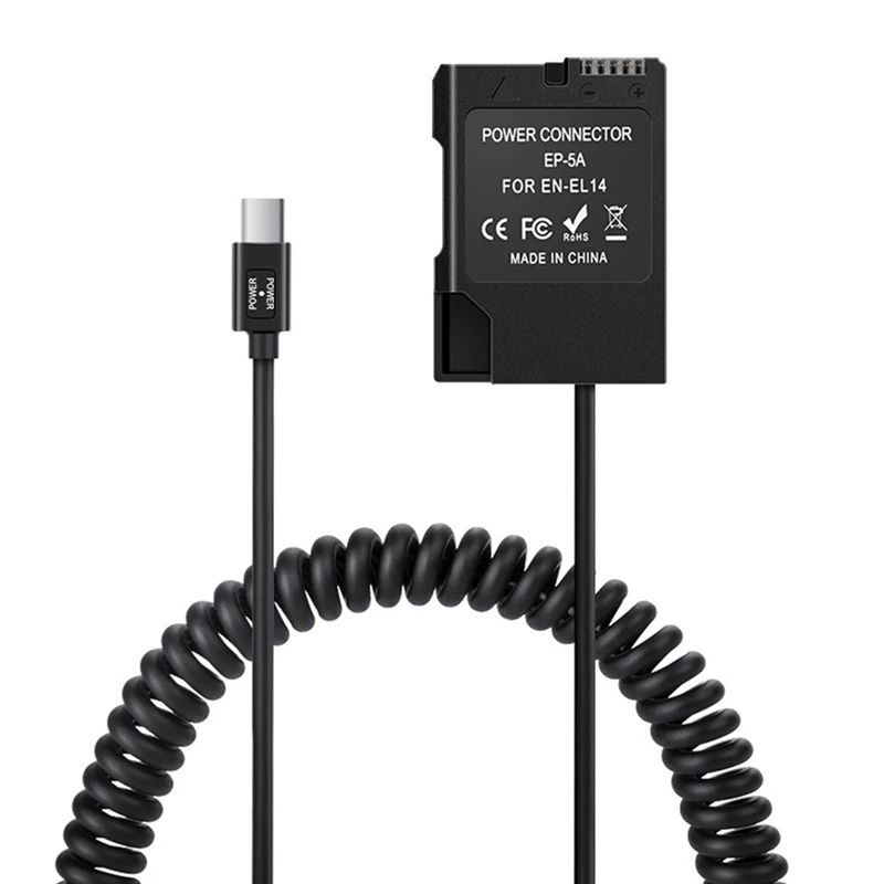 Тип USB C к EP-5A EN-EL14A пустышка батарея постоянного тока адаптер переменного тока для Nikon D3100 D3200 D3300 D3400 D3500 D5100 DF камеры
Тип USB C к EP-5A EN-EL14A пустышка батарея постоянного тока адаптер переменного тока для Nikon D3100 D3200 D3300 D3400 D3500 D5100 DF камеры