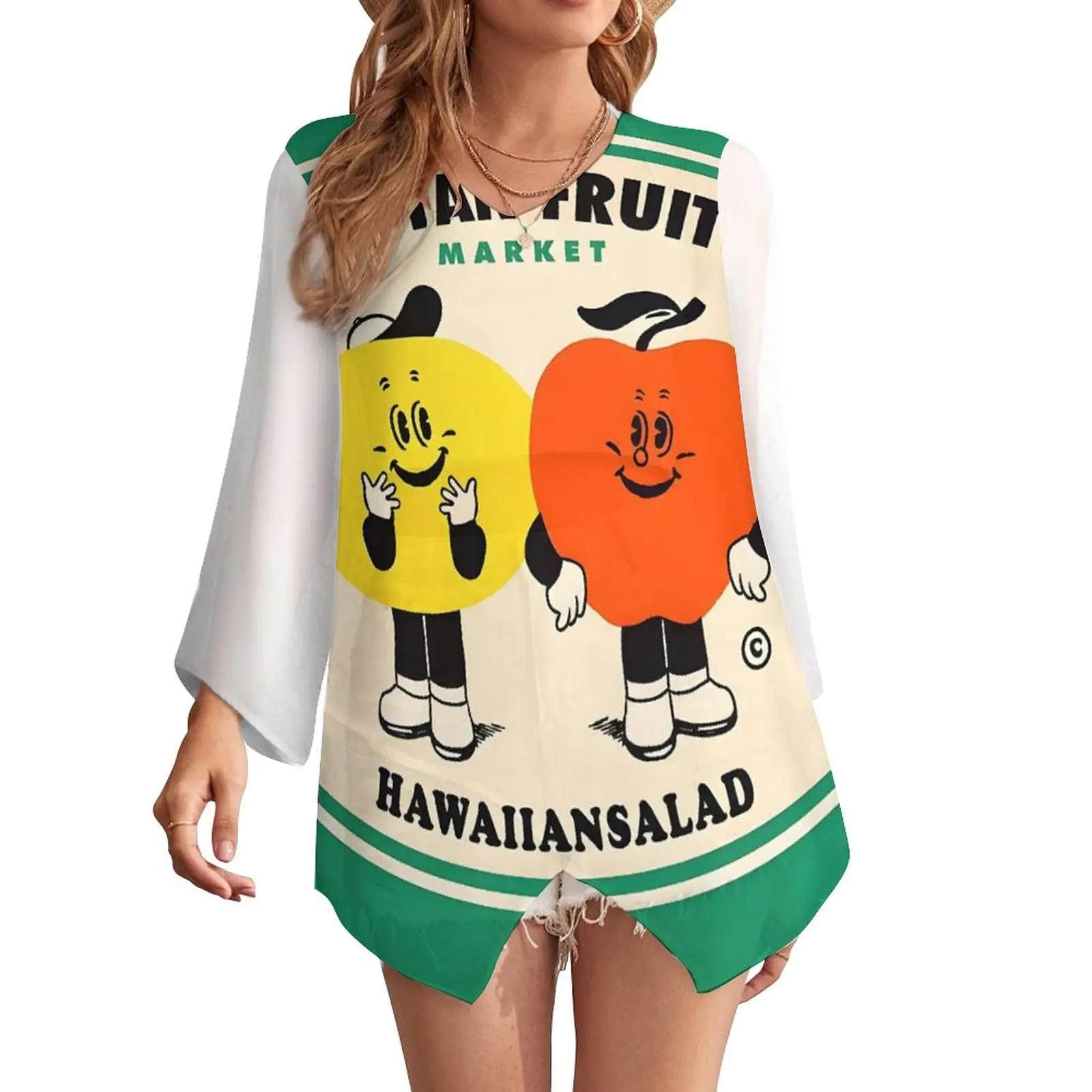 Cartoon Vegetable Printing Women's Sunscreen Clothing Beach Suit Long Sleeve V-Neck Oversize Loose Relaxed Thin Top 2023
Cartoon Vegetable Printing Women's Sunscreen Clothing Beach Suit Long Sleeve V-Neck Oversize Loose Relaxed Thin Top 2023