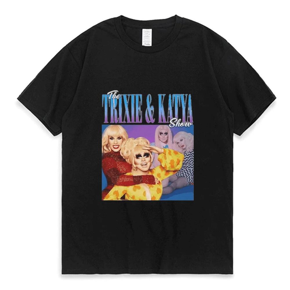 

Trixie Katya Retro Graphics 90s T Shirt Hip Hop Streetwear Men's Women's Short Sleeve Tees Everyday All-match Fashion T-shirt