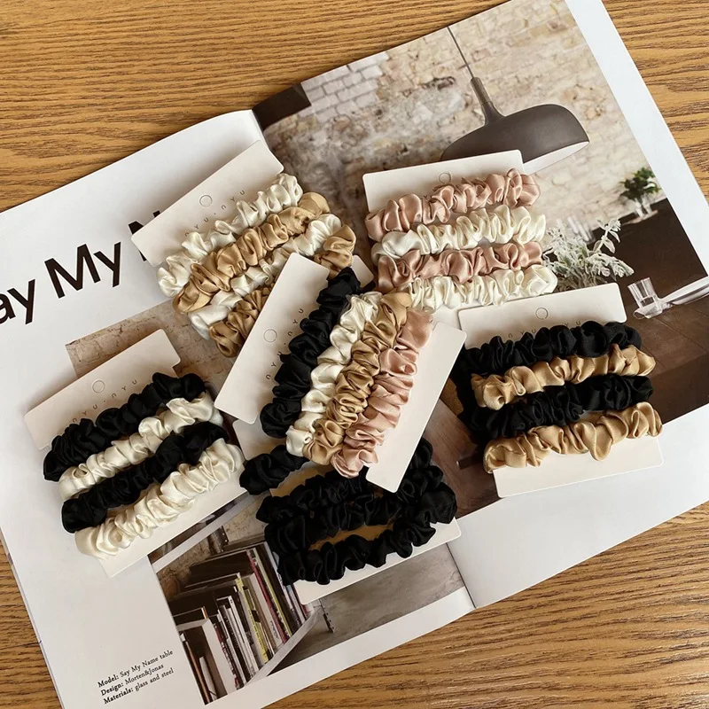 4pcs Pure Silk Skinnies Small Scrunchie Set Hair Bow Ties Ropes Bands Skinny Scrunchy Elastics Ponytail Holders for Women Girls
4pcs Pure Silk Skinnies Small Scrunchie Set Hair Bow Ties Ropes Bands Skinny Scrunchy Elastics Ponytail Holders for Women Girls