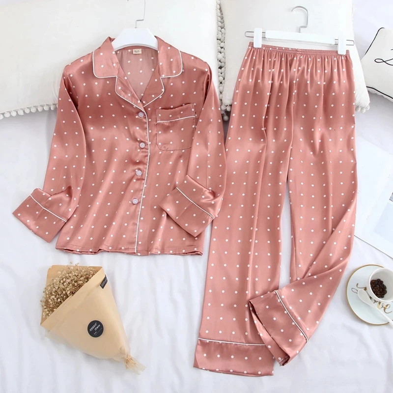 Heart-shaped Women Pajamas Set Sleepwear Autumn Long Sleeve Mujer Pijamas Sexy Lingerie Nightwear Silk Satin Pyjamas pjs Suit
Heart-shaped Women Pajamas Set Sleepwear Autumn Long Sleeve Mujer Pijamas Sexy Lingerie Nightwear Silk Satin Pyjamas pjs Suit