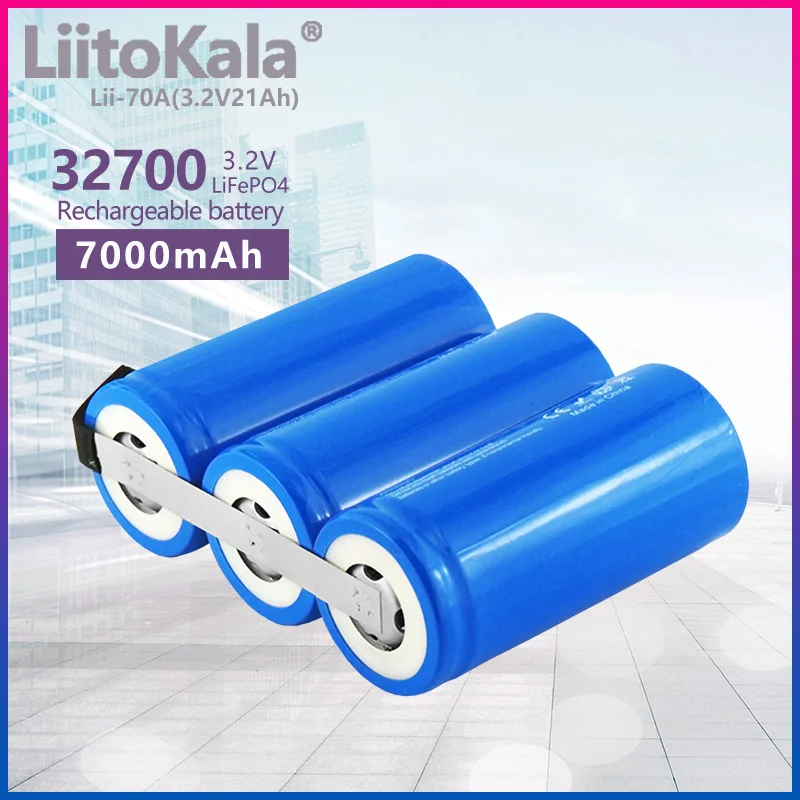 LiitoKala Lii-70A 3.2V 21Ah 32700 7000mah 3P LiFePO4 Battery 35A Continuous Discharge Maximum 55A High power battery
LiitoKala Lii-70A 3.2V 21Ah 32700 7000mah 3P LiFePO4 Battery 35A Continuous Discharge Maximum 55A High power battery