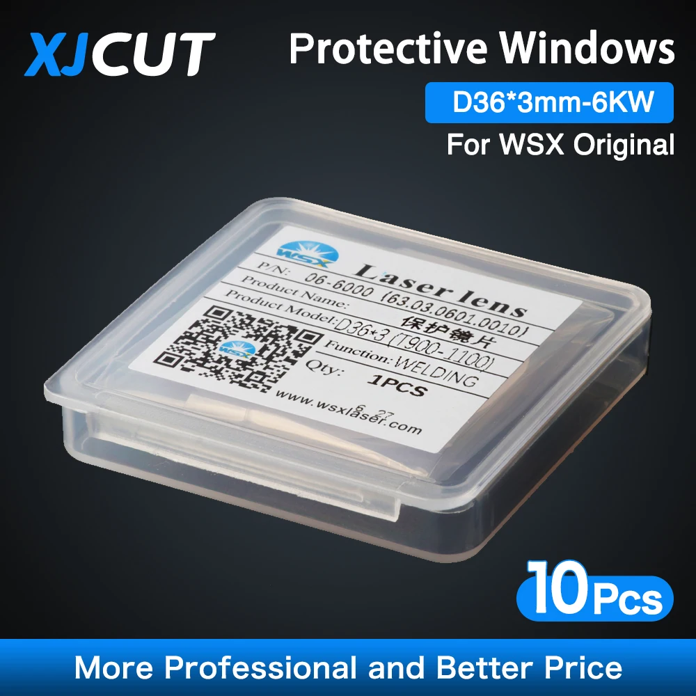 XJCUT 10Pcs/lot WSX Original laser Lens D36*3 900-1100nm protective windows 0-6000W for WSX ND24 fiber laser welding gun
XJCUT 10Pcs/lot WSX Original laser Lens D36*3 900-1100nm protective windows 0-6000W for WSX ND24 fiber laser welding gun