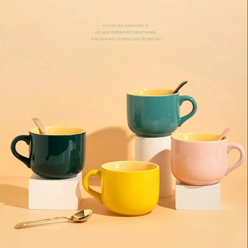 680ML Cute Candy Color Ceramic Coffee Cup With Lid Spoon Large Capacity Mug Creative Drink Coffee Tea Cup Novelty Gift Milk Cup
680ML Cute Candy Color Ceramic Coffee Cup With Lid Spoon Large Capacity Mug Creative Drink Coffee Tea Cup Novelty Gift Milk Cup