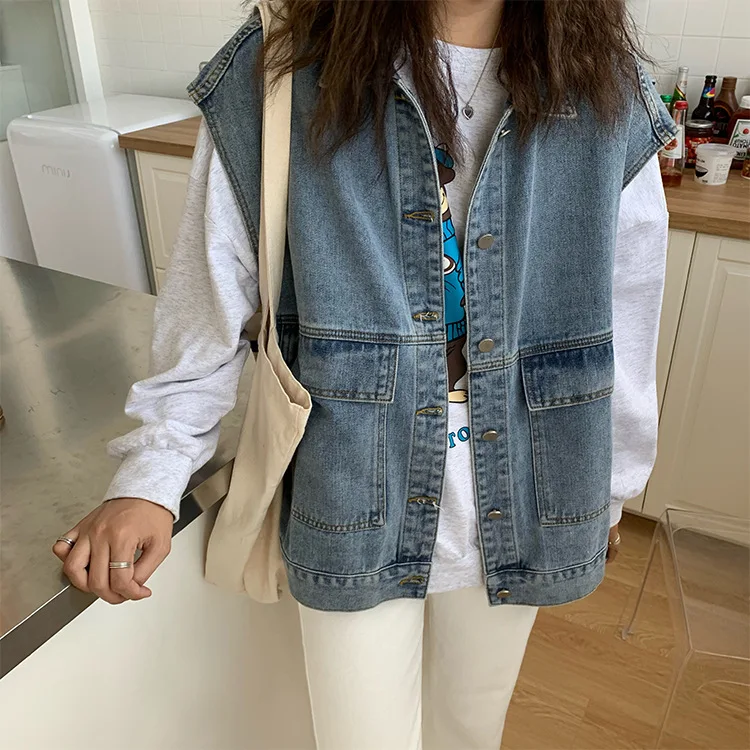 Harajuku Fashion Denim Jacket 2021 Vests Waistcoats Women Spring Loose Vintage Basic Streetwear Korean Cargo Sleeveless Jackets
Harajuku Fashion Denim Jacket 2021 Vests Waistcoats Women Spring Loose Vintage Basic Streetwear Korean Cargo Sleeveless Jackets