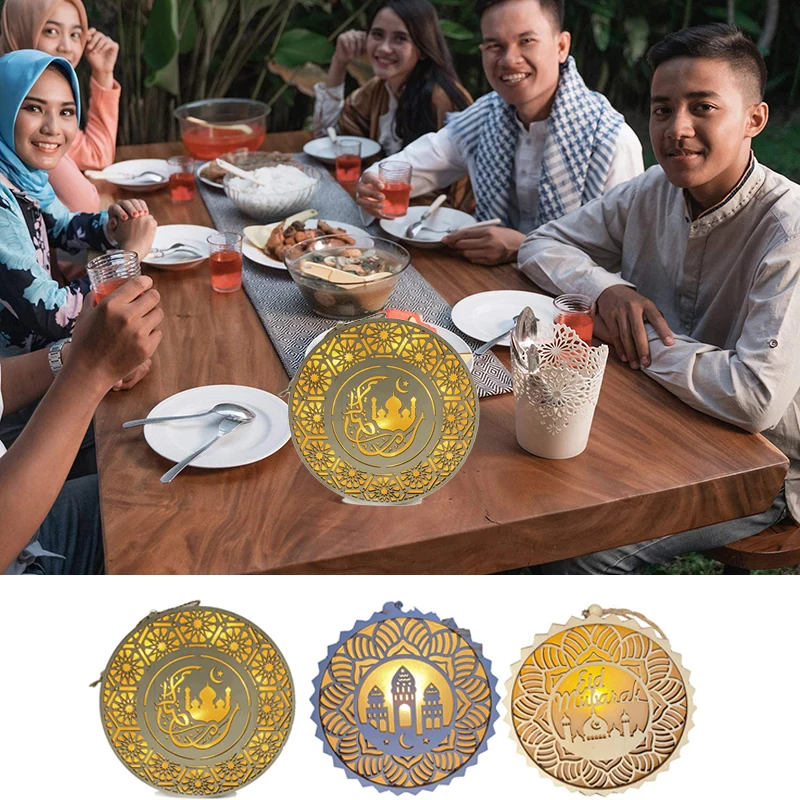 Ramadan Mubarak Muslim Eid Wooden LED Pendant Moon Star Hanging Table Top Decorations Muslim Eid LED Light Pendant Home Ornament
Ramadan Mubarak Muslim Eid Wooden LED Pendant Moon Star Hanging Table Top Decorations Muslim Eid LED Light Pendant Home Ornament