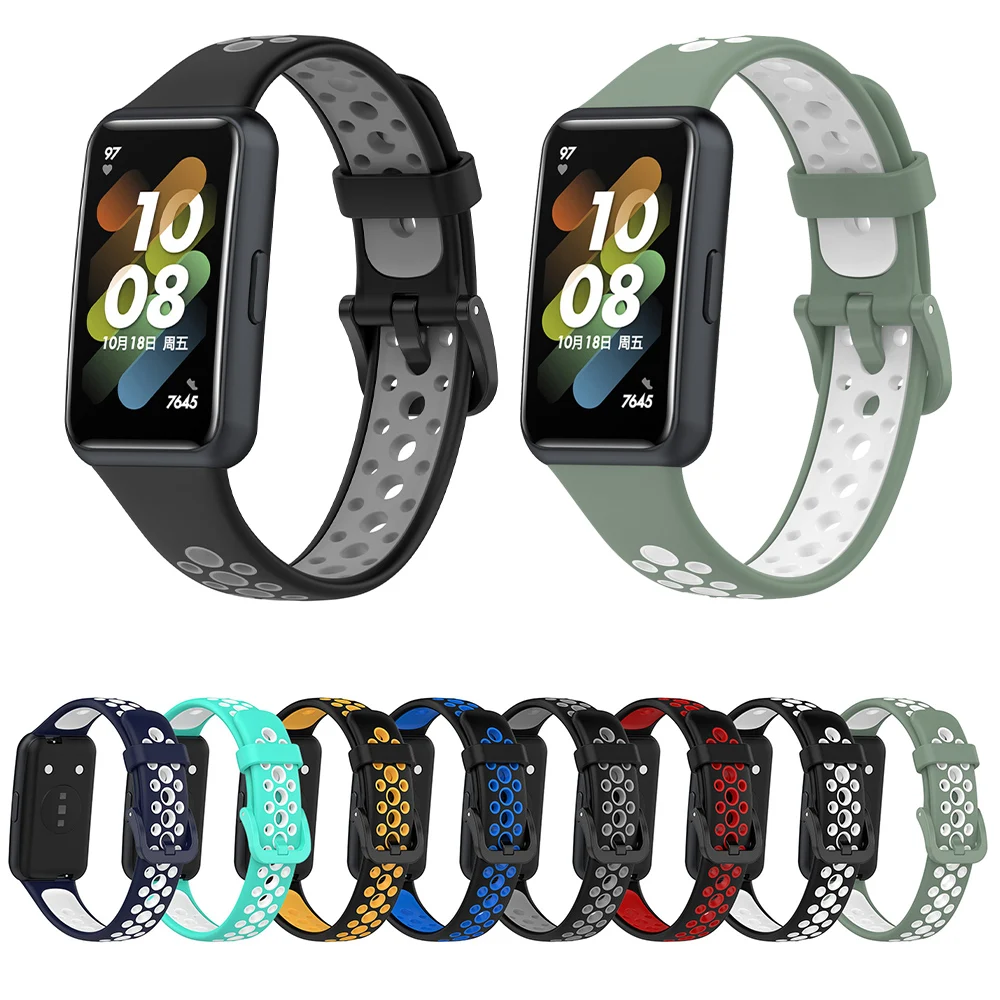 Two-color Silicone Strap for HUAWEI Band7 Sports Breathable Bracelet Wristband Smart Watch Adjustab Replace WatchBand Accessori
Two-color Silicone Strap for HUAWEI Band7 Sports Breathable Bracelet Wristband Smart Watch Adjustab Replace WatchBand Accessori