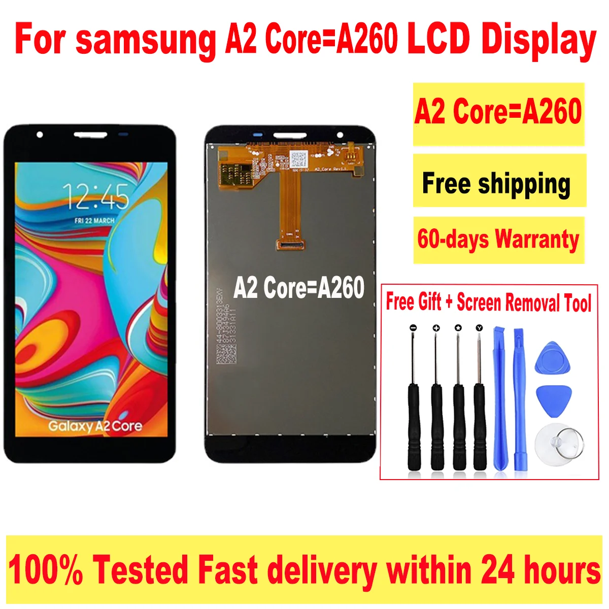 5.0“Original Lcd for Samsung Galaxy A2 Core Display Touch Screen Digitizer Assembly for Samsung A260 A2 Core Screen Replacement
5.0“Original Lcd for Samsung Galaxy A2 Core Display Touch Screen Digitizer Assembly for Samsung A260 A2 Core Screen Replacement