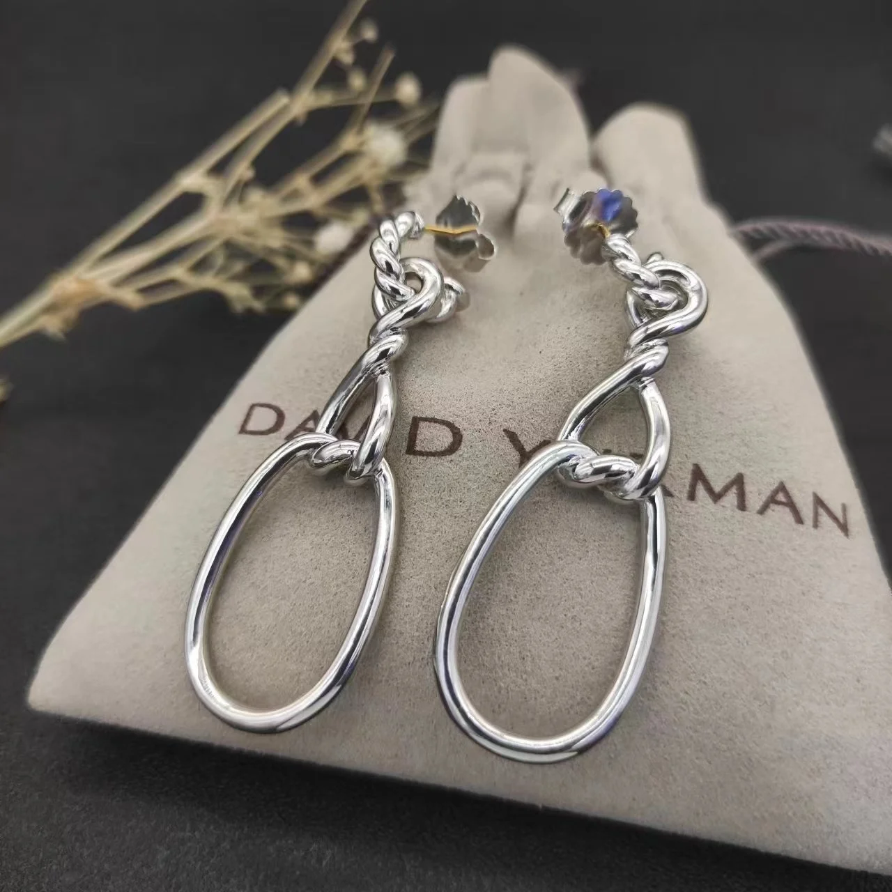 David Eulman Gold Hook Twisted Earring With Silver Buckle 
David Eulman Gold Hook Twisted Earring With Silver Buckle