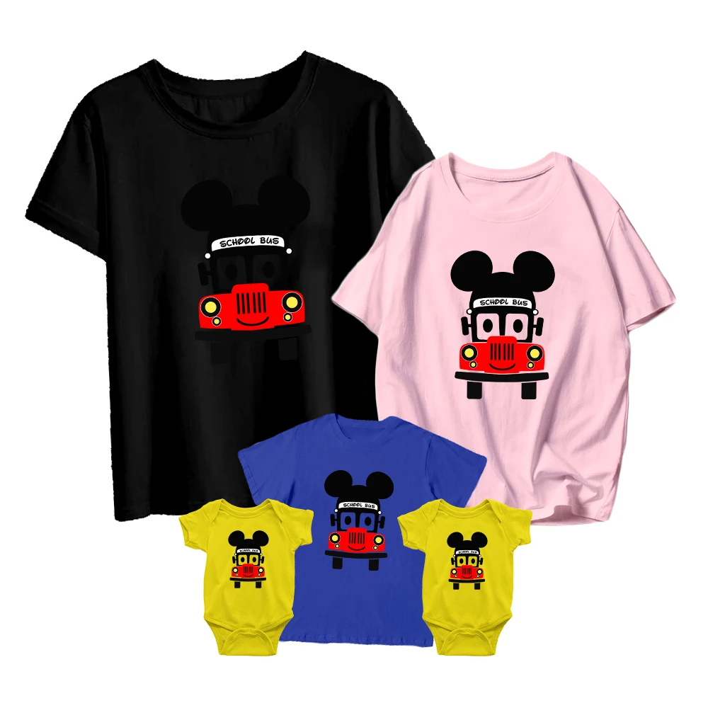 Summer T-shirt School Season Parent-child Wear Disney Mickey Train Cartoon Print Fashion Trend Casual Adult Unisex Girl Baby Boy
Summer T-shirt School Season Parent-child Wear Disney Mickey Train Cartoon Print Fashion Trend Casual Adult Unisex Girl Baby Boy