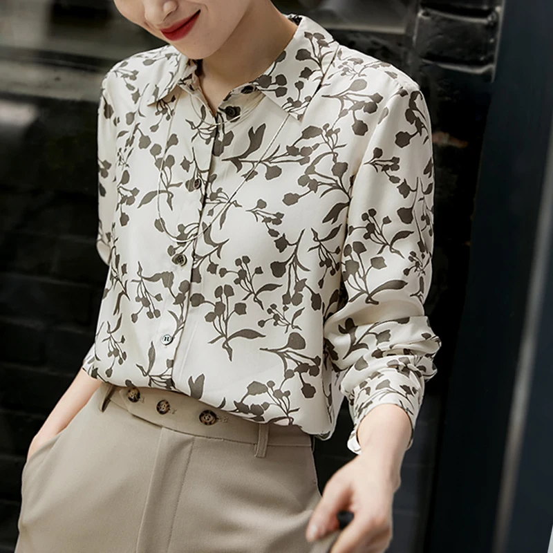 Fashion Loose Printed Silk Blouse Women Office Lady Elegant Long Sleeve Shirt Casual Single Breasted Top New Blusas Mujer 27886
Fashion Loose Printed Silk Blouse Women Office Lady Elegant Long Sleeve Shirt Casual Single Breasted Top New Blusas Mujer 27886