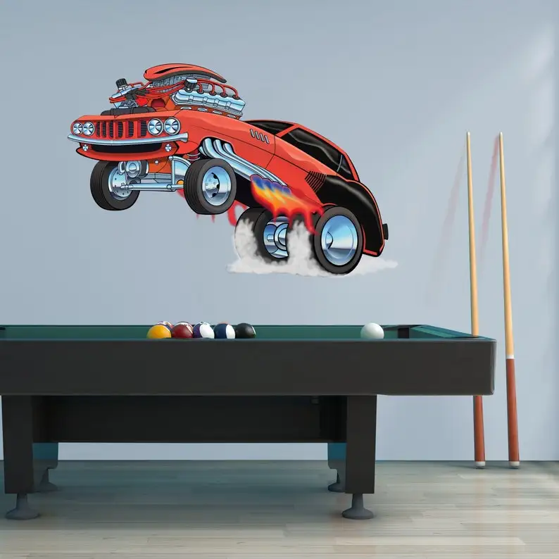Cartoon Muscle Car Wall Decal, Barracuda Wall Sticker, Race Car Room Decor, Classic Car Mural, Kids Wall Art, Garage Wall Decal
Cartoon Muscle Car Wall Decal, Barracuda Wall Sticker, Race Car Room Decor, Classic Car Mural, Kids Wall Art, Garage Wall Decal