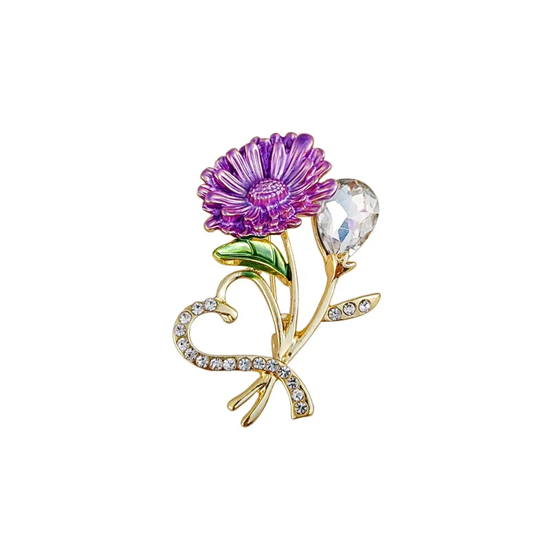 Enamel Purple Daisy Flower Brooches For Women Waterdrop Crystal Wedding Banquet Party Casual Clothing Brooch Pins Gifts 
Enamel Purple Daisy Flower Brooches For Women Waterdrop Crystal Wedding Banquet Party Casual Clothing Brooch Pins Gifts