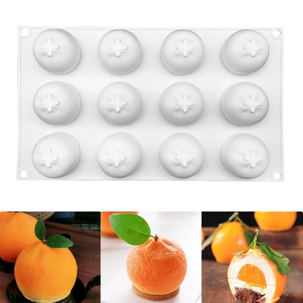 SHENHONG 12 Holes Orange Dessert Silicone Cake Mold For Baking Fondant Mould Fruit Mousse Pan Bakeware Chocolates Moule Pastry
SHENHONG 12 Holes Orange Dessert Silicone Cake Mold For Baking Fondant Mould Fruit Mousse Pan Bakeware Chocolates Moule Pastry