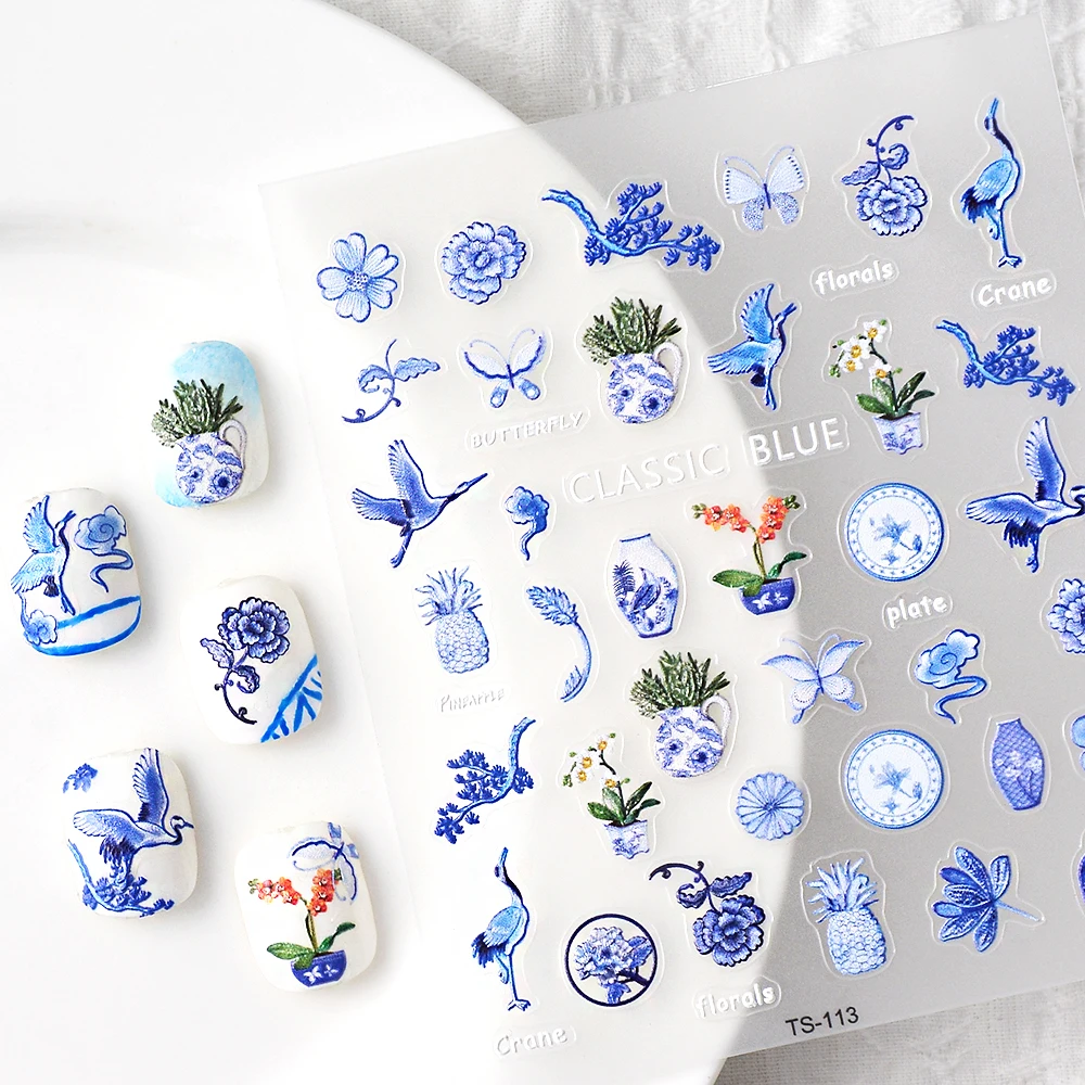 TS-113 Classic Blue Foral ваза 5D Nail Sticker, рельефная гравировка, наклейка для ногтей
TS-113 Classic Blue Foral ваза 5D Nail Sticker, рельефная гравировка, наклейка для ногтей
