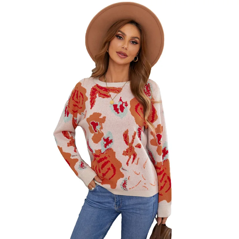 CYDNEE Womens Winter Sweaters New Style Round Neck Plant Flower Pullover Knit Tops Fashion Loose Bottoming Sweaters for Women
CYDNEE Womens Winter Sweaters New Style Round Neck Plant Flower Pullover Knit Tops Fashion Loose Bottoming Sweaters for Women