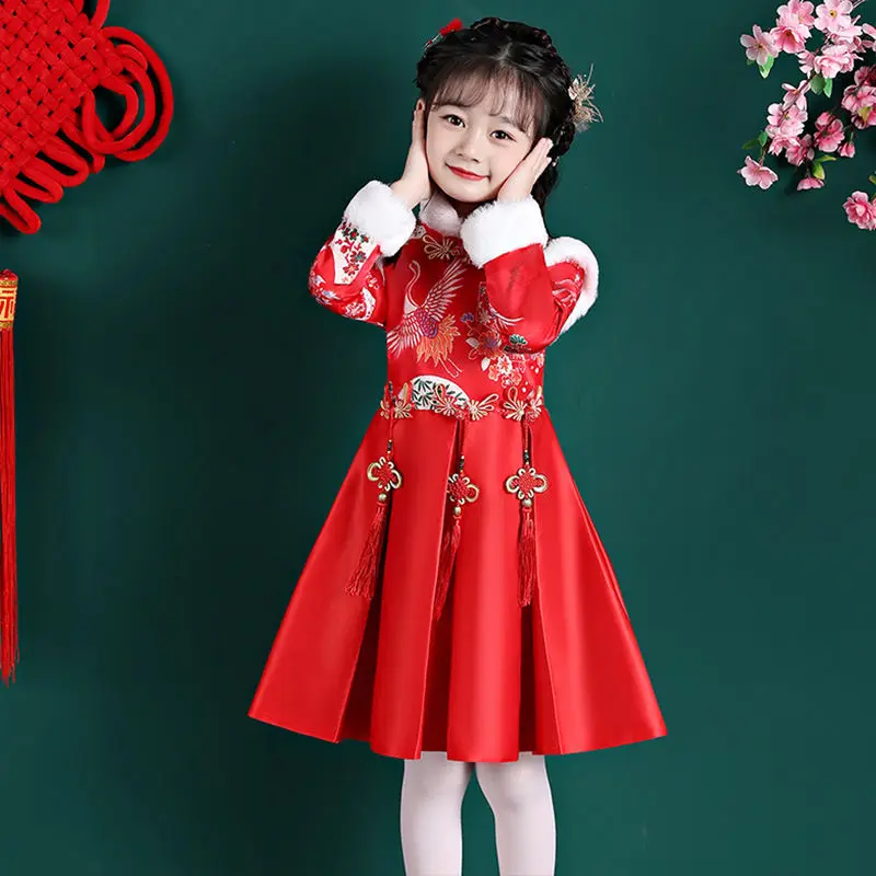 New children's spring and autumn winter clothing Hanfu children's ancient costume plus cotton dress baby Tang suit red dress
New children's spring and autumn winter clothing Hanfu children's ancient costume plus cotton dress baby Tang suit red dress