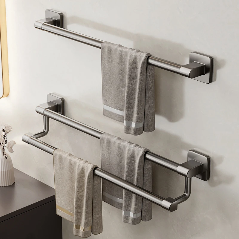 Towel Holder Wall Mounted No Drilling Towel Bar Space Aluminum Bathroom Organizers Bathroom Shelves Shower Storage Rack Towel
Towel Holder Wall Mounted No Drilling Towel Bar Space Aluminum Bathroom Organizers Bathroom Shelves Shower Storage Rack Towel
