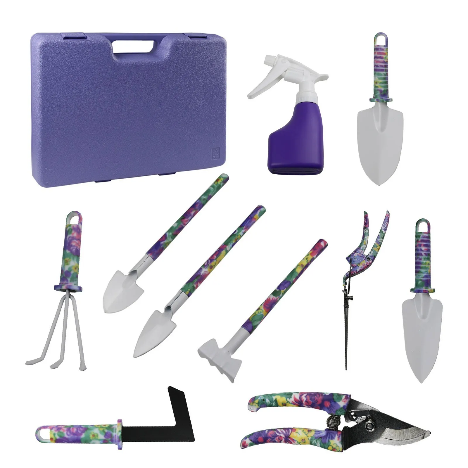 10 Piece Garden Tools Set Flower Print Aluminium Gardening Tools with Trowel Transplanter
10 Piece Garden Tools Set Flower Print Aluminium Gardening Tools with Trowel Transplanter