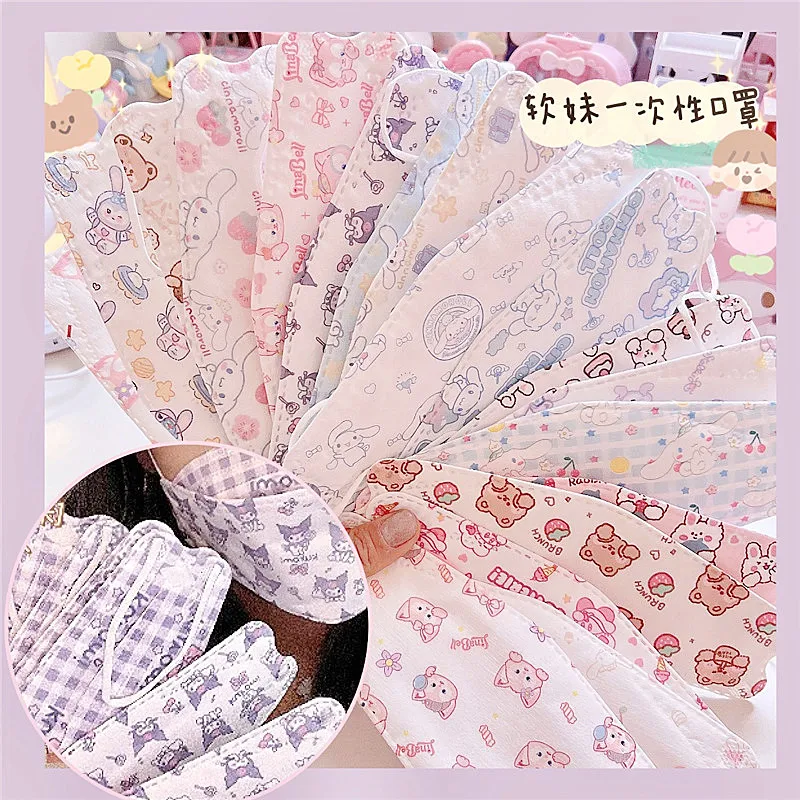 Kawaii Sanrioed Mask Girl Kuromi Cinnamoroll Disposable Female Mask Breathable Dust Protection Cartoon Pattern
Kawaii Sanrioed Mask Girl Kuromi Cinnamoroll Disposable Female Mask Breathable Dust Protection Cartoon Pattern