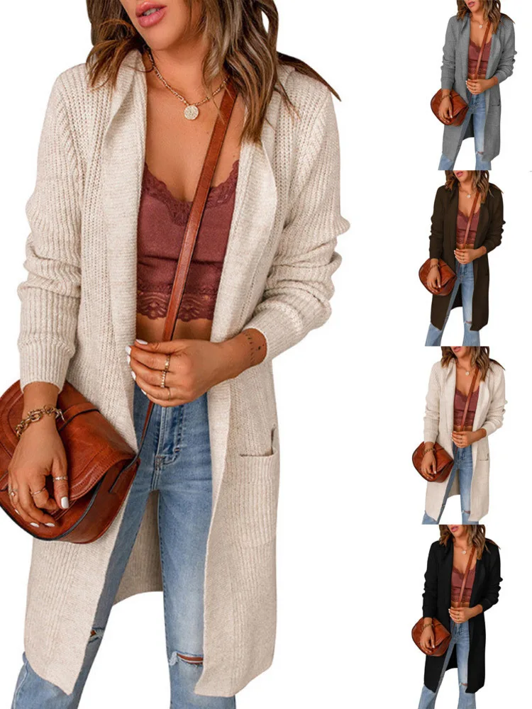 New Knitted Cardigan Women Hooded Loose Sweaters Fashion Solid Color Casual Streetwear Long Knitted Korean Coat 2022 Autumn
New Knitted Cardigan Women Hooded Loose Sweaters Fashion Solid Color Casual Streetwear Long Knitted Korean Coat 2022 Autumn