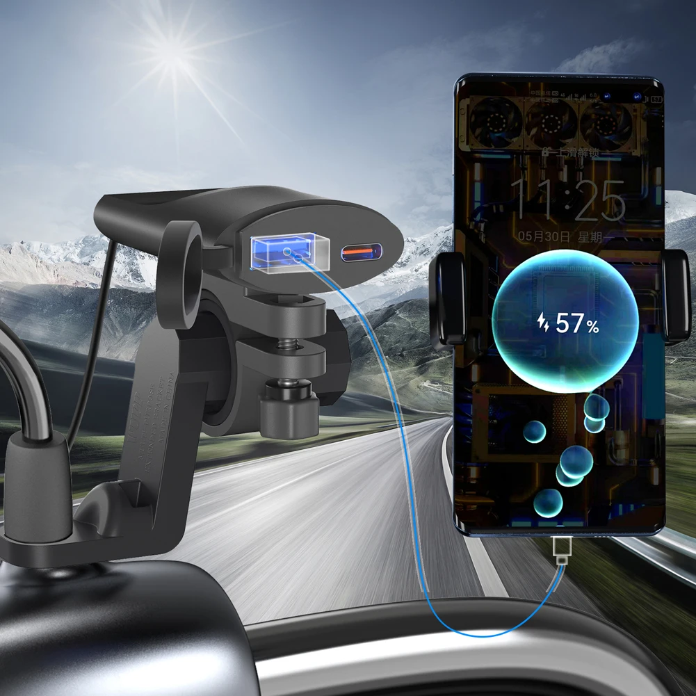 DC 12V-24V Motorcycle USB Charger USB Type C Quick Charge Socket QC3.0 Power Socket Automatic Switch for Digital Camera Phone
DC 12V-24V Motorcycle USB Charger USB Type C Quick Charge Socket QC3.0 Power Socket Automatic Switch for Digital Camera Phone