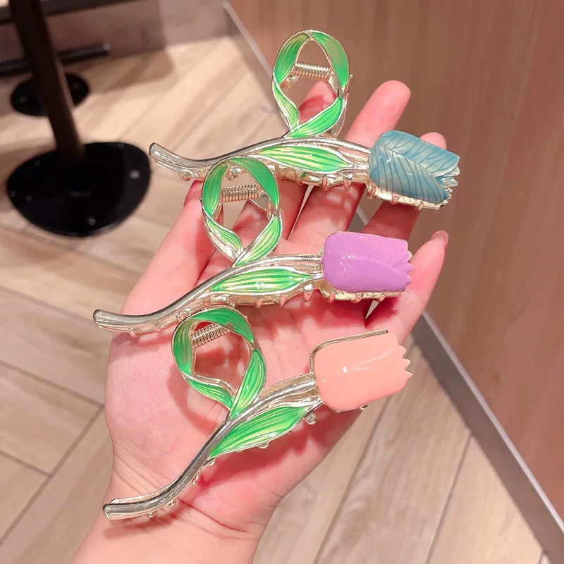 New Fashion Tulip Crab Hair Clips Trendy Flower Grace Hair Claws Sweet Shark Ponytail Clip for Women Girls Hair Accessories
New Fashion Tulip Crab Hair Clips Trendy Flower Grace Hair Claws Sweet Shark Ponytail Clip for Women Girls Hair Accessories