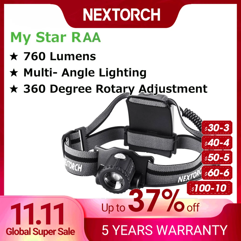 NEXTORCH 760/600 Lumens Headflashlight High Power LED Flashlights Rotary Zoomable Headlights for Outdoor Camping Fishing
NEXTORCH 760/600 Lumens Headflashlight High Power LED Flashlights Rotary Zoomable Headlights for Outdoor Camping Fishing