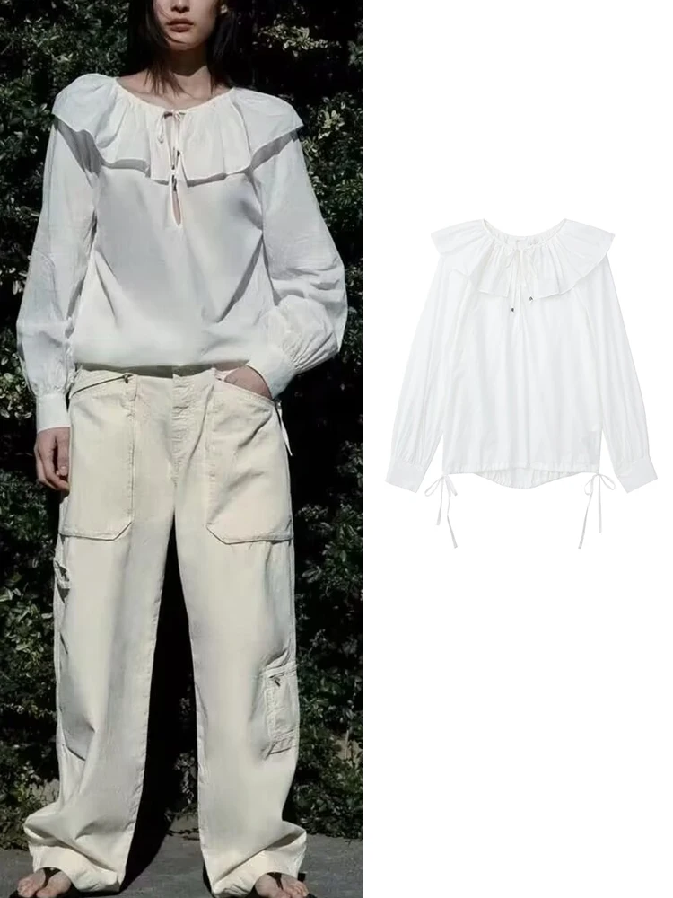 New 2023 Women Fashion Solid Long Sleeve Bow Decorate Smock Blouse White All-Match Shirt Chic Spring Tops
New 2023 Women Fashion Solid Long Sleeve Bow Decorate Smock Blouse White All-Match Shirt Chic Spring Tops