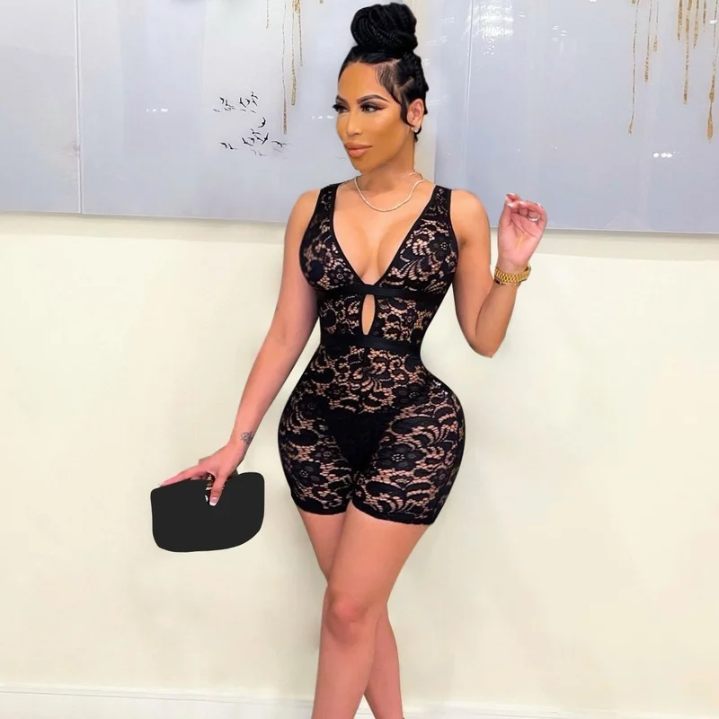 WUHE Sexy See Through Lace Playsuit Woman Hollow Out Sleeveless Night Club Party One Piece Overalls Summer Skinny Streetwear
WUHE Sexy See Through Lace Playsuit Woman Hollow Out Sleeveless Night Club Party One Piece Overalls Summer Skinny Streetwear