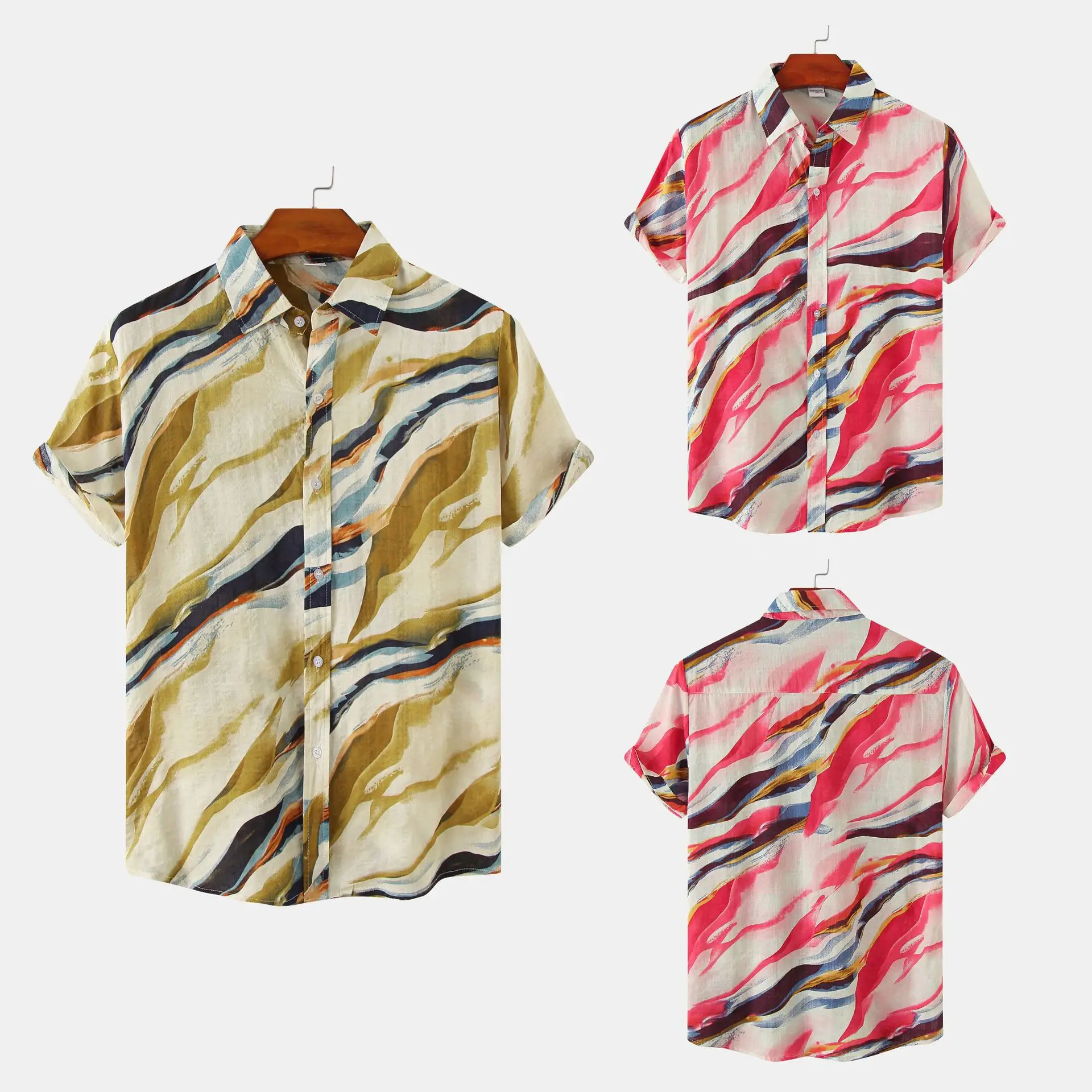 LUCLESAM Men's Floral Printed Shirts Contrast Color Lapel T-shirts Short Sleeved 2023 Summer New Fashion Casual Man Beach Shirt
LUCLESAM Men's Floral Printed Shirts Contrast Color Lapel T-shirts Short Sleeved 2023 Summer New Fashion Casual Man Beach Shirt