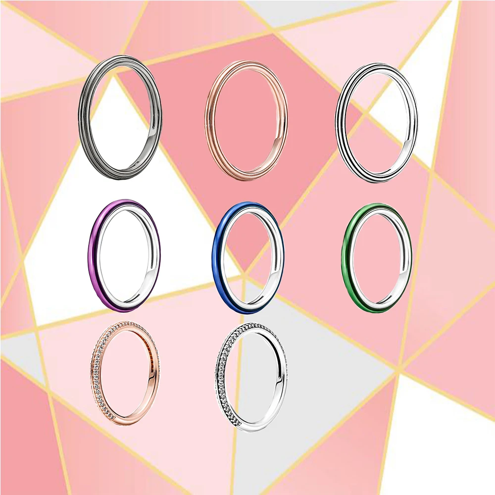

2021me Latest 100% High Quality S925 Sterling Silver Pavé Ruthenium-plated Ring Series Exquisite Diy Fashion Jewelry For Women
