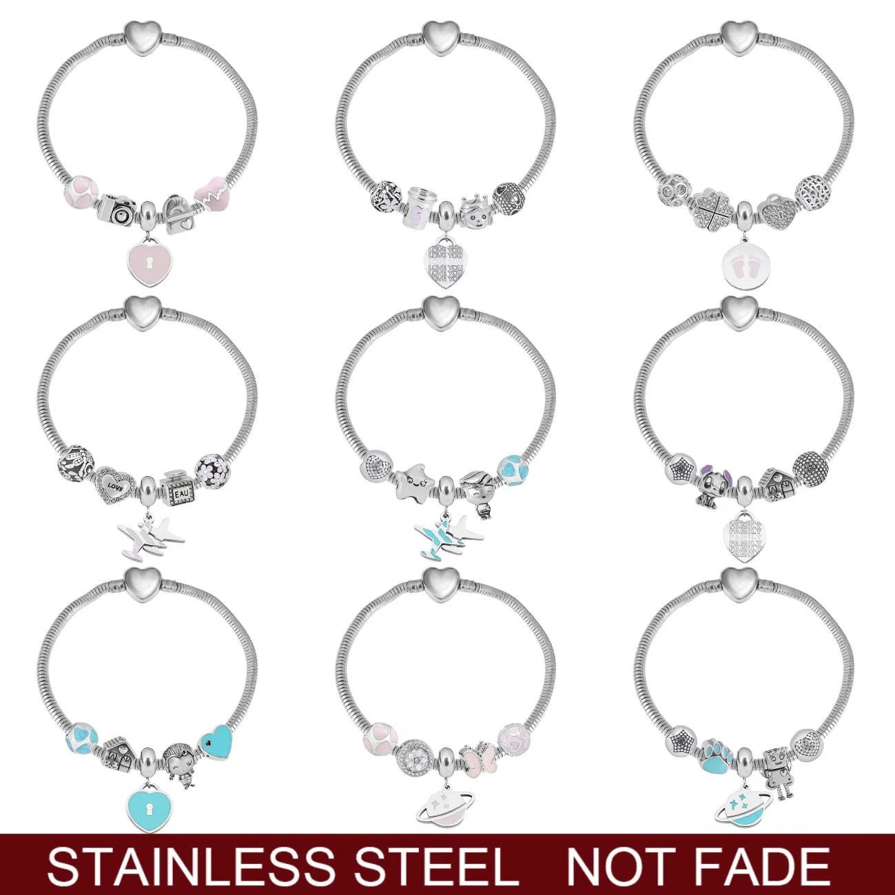 Stainless Steel Pendant Bead Robert Sweet House Family Charm Bracelet &Bangle For Women Elegant 2022 Jewelry Gift
Stainless Steel Pendant Bead Robert Sweet House Family Charm Bracelet &Bangle For Women Elegant 2022 Jewelry Gift