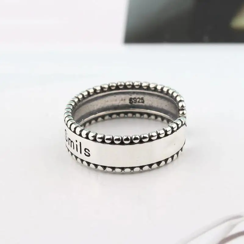 Korean s925 Silver Fresh and Sweet Keep Smiley Ring Female Personality Retro Letter Open Stainless Steel Men Rings Wholesale
Korean s925 Silver Fresh and Sweet Keep Smiley Ring Female Personality Retro Letter Open Stainless Steel Men Rings Wholesale