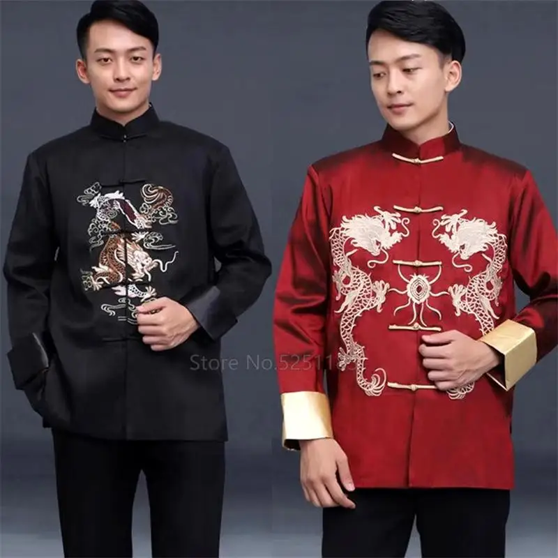 Chinese Traditional Tang Suit Dragon Satin Long Sleeve Costume Retro Embroidery Multiple Styles Ethnic Clothing Couple Outfit
Chinese Traditional Tang Suit Dragon Satin Long Sleeve Costume Retro Embroidery Multiple Styles Ethnic Clothing Couple Outfit
