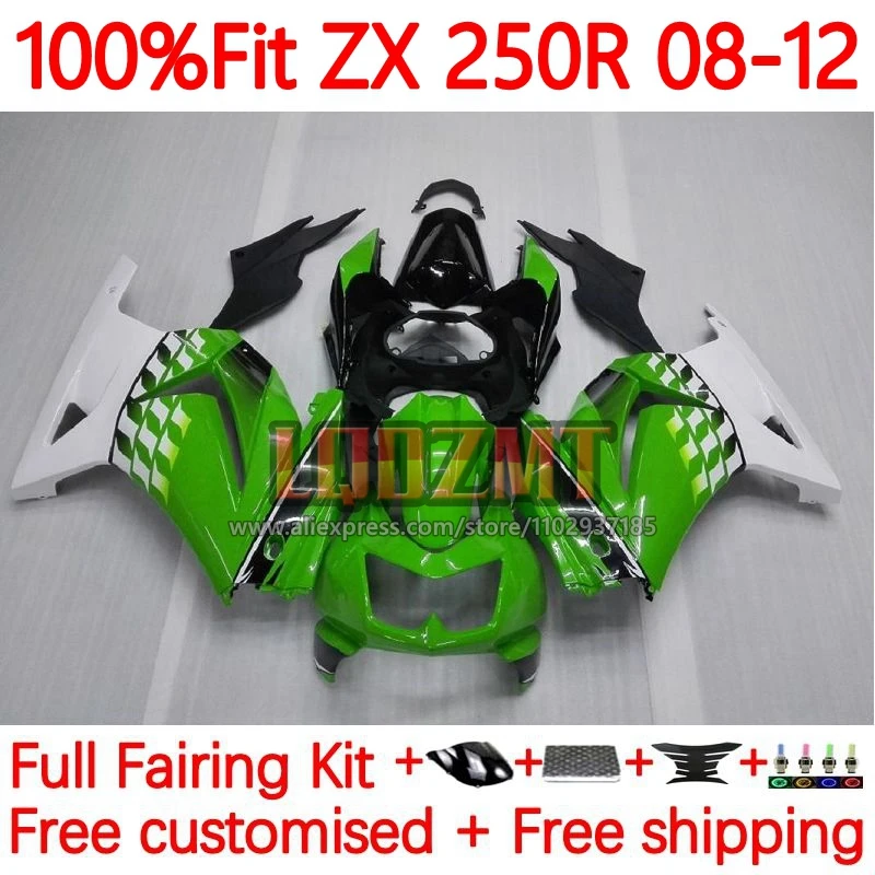 Injection Fairing For KAWASAKI Green white NINJA ZX 250R EX 250 ZX250R EX250 2008 2010 2011 2012 ZX-250R 08 09 10 11 12 34No.3
Injection Fairing For KAWASAKI Green white NINJA ZX 250R EX 250 ZX250R EX250 2008 2010 2011 2012 ZX-250R 08 09 10 11 12 34No.3