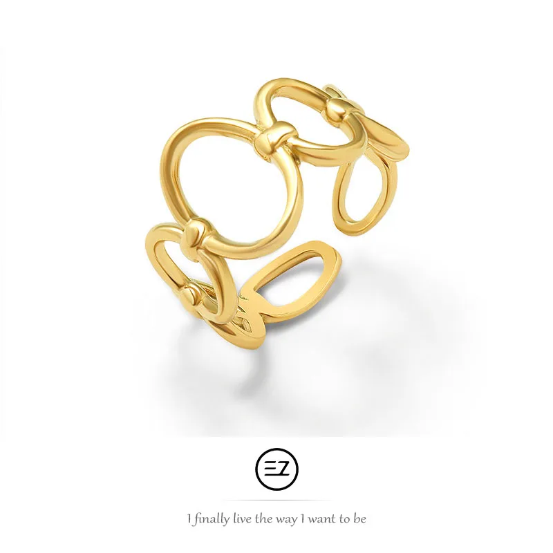 

EZeasy Finger Ring Luxury Fine Elliptical Punk For Women High Quality Wedding Anniversary Design Jewelry Gift Brand New 2023