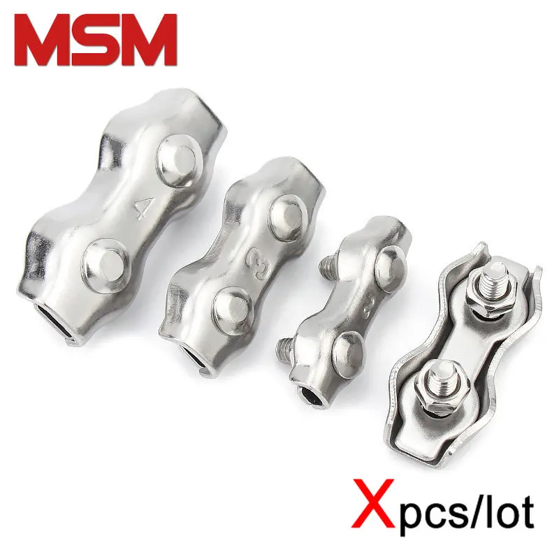 

Xpcs Steel Wire Rope Duplex Clamp Buckle 304 Stainless Steel Brake Line Chuck Cable Fixing Fastening Clip M2 M3 M4 M5 M6 M8 M10