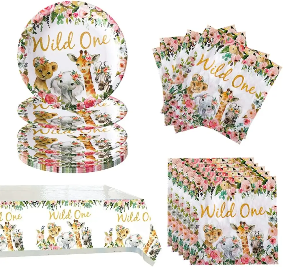 Jungle Animal Party Wild One Birthday Party Decor for Newborn Party Decoration Disposable Tableware Plate Tablecloth Supplies
Jungle Animal Party Wild One Birthday Party Decor for Newborn Party Decoration Disposable Tableware Plate Tablecloth Supplies