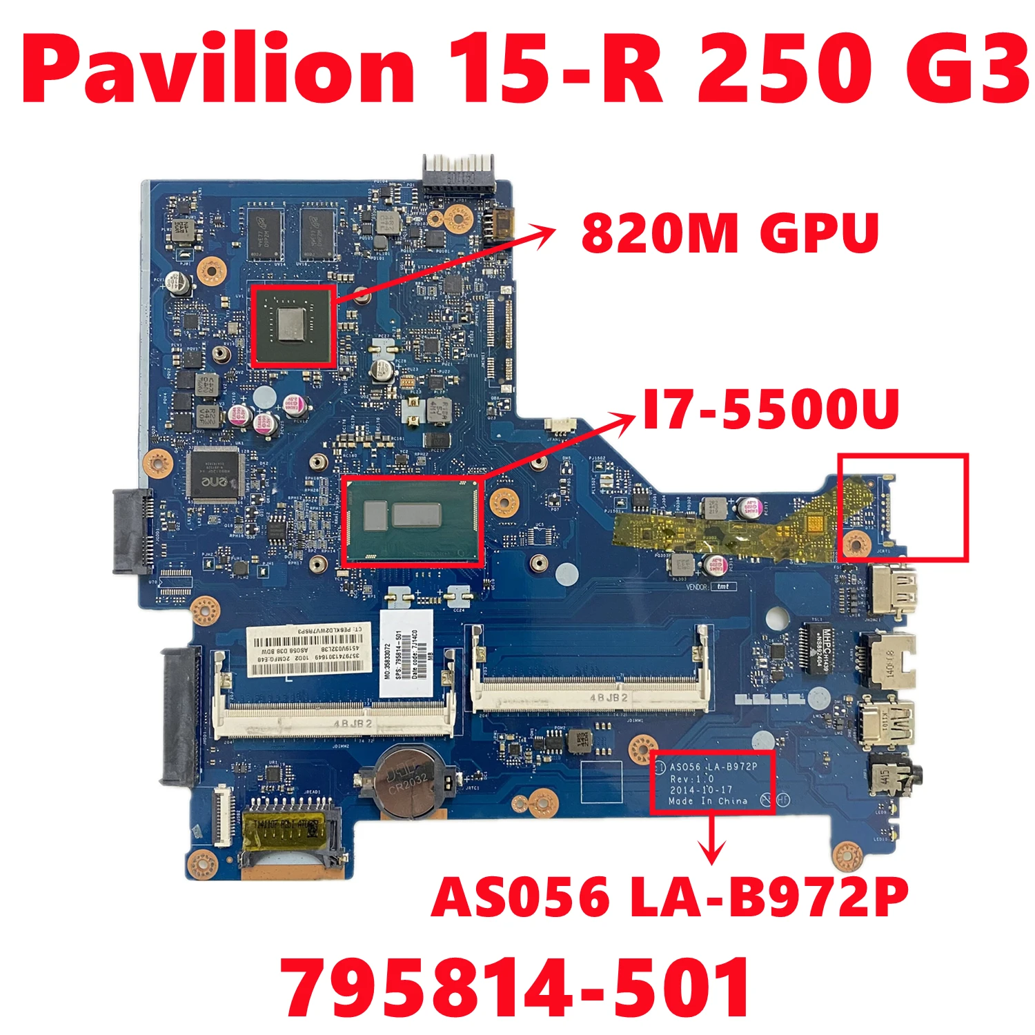 795814-501 795814-601 795814-001 для ноутбука HP Pavilion 15-R 250 G3, материнская плата AS056 стандарта детской яркости DDR3
795814-501 795814-601 795814-001 для ноутбука HP Pavilion 15-R 250 G3, материнская плата AS056 стандарта детской яркости DDR3