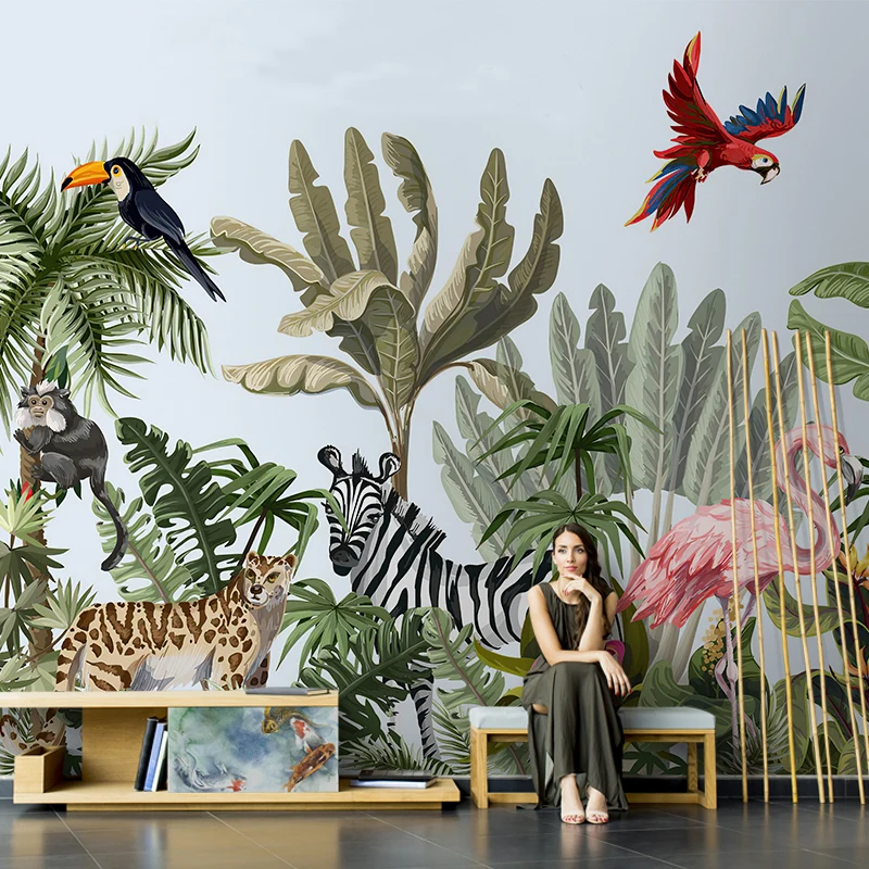 Milofi custom 3d wallpapers, hand painted Southeast Asian murals, rainforest, monkeys, giraffe animals, living room, home decor
Milofi custom 3d wallpapers, hand painted Southeast Asian murals, rainforest, monkeys, giraffe animals, living room, home decor