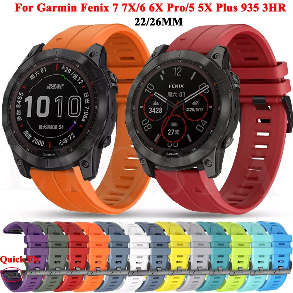 22 26mm Smart Watch Bands Straps For Garmin Fenix 7 7X 6 6X 5X 5 3HR Forerunner 935 945 Quick Release Easyfit Silicone Bracelet
22 26mm Smart Watch Bands Straps For Garmin Fenix 7 7X 6 6X 5X 5 3HR Forerunner 935 945 Quick Release Easyfit Silicone Bracelet